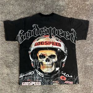 Black Godspeed Skull Tee Short Sleeve